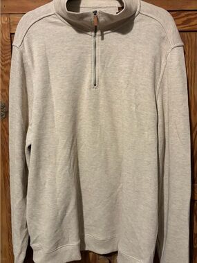 Perry Ellis Men's 1/4-Zip sweatshirt. Beige. XXL. Cotton/poly. New with tags.